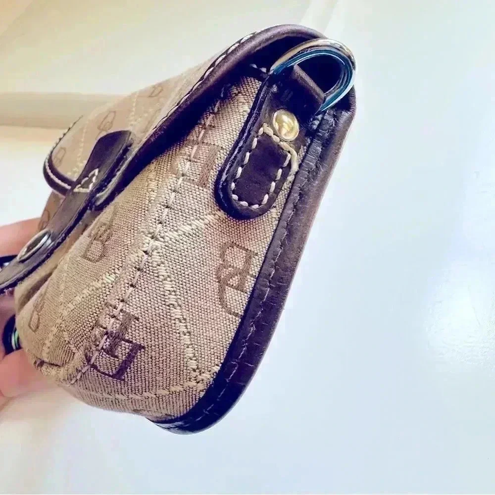 Dooney & Bourke Signature DB Logo Canvas Wristlet